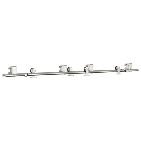 Skjutdörrsbeslag 183 cm rostfritt stål silver