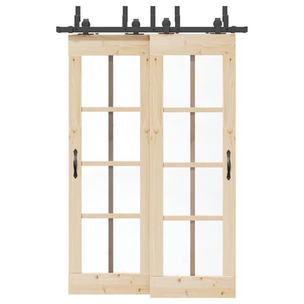 Skjutdörrsbeslag 152,5 cm stål svart