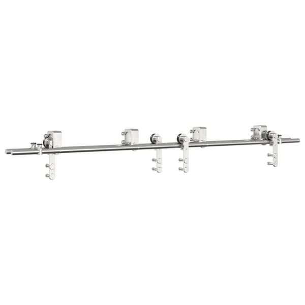 Skjutdörrsbeslag 183 cm rostfritt stål silver