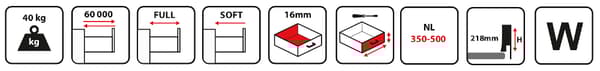 GAMET BOX2 skuffe, glasplade, høj, hvid, 500 mm