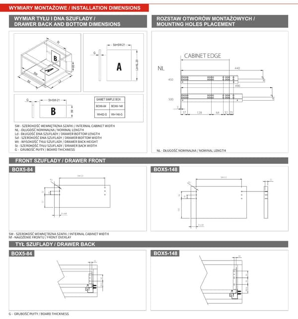 Laatikko GAMET SIMPLE BOX6, keskikokoinen, valkoinen, 500 mm