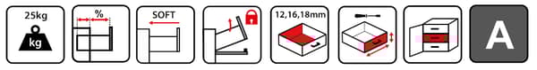 Skuffe GAMET SIMPLE BOX6, lav, antracit, 450 mm