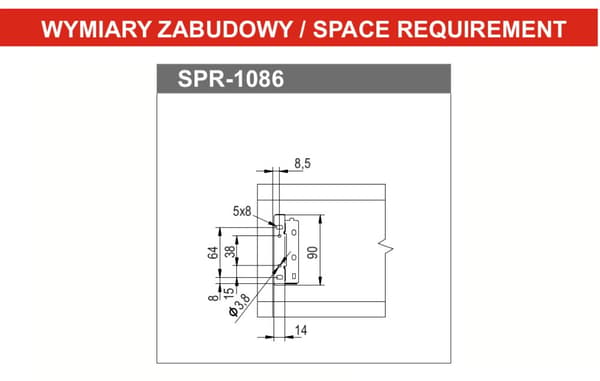 Skuffeside SPR2-86, hvid, 350 mm
