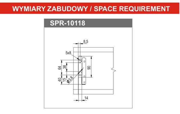 Skuffeside SPR2-118, hvid, 300 mm