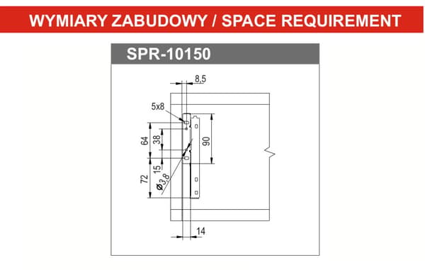 Skuffeside SPR2-150, hvid, 450 mm