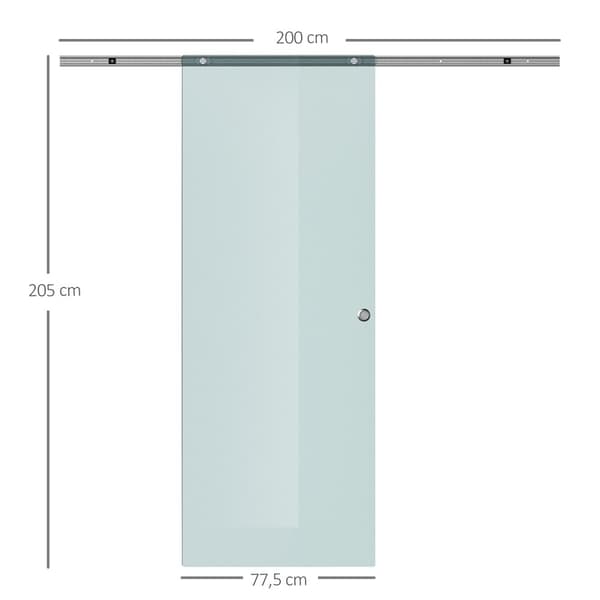 Skydedør i Glas, Aosom, 775/900/1025x2050 mm