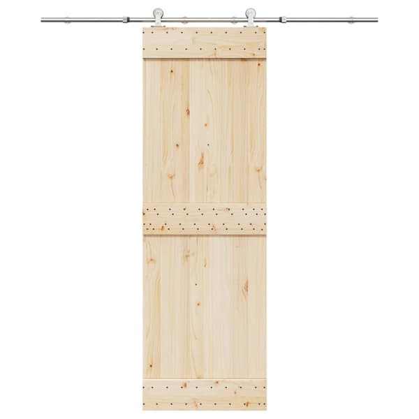 Skjutdörrsbeslag 183 cm rostfritt stål silver