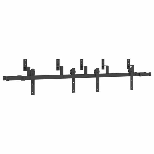 Skjutdörrsbeslag 200 cm stål svart