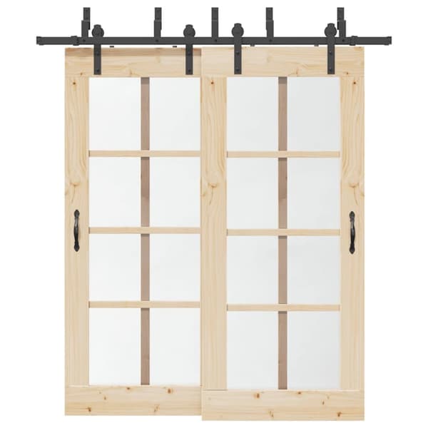 Skjutdörrsbeslag 200 cm stål svart