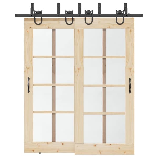 Skjutdörrsbeslag 200 cm stål svart