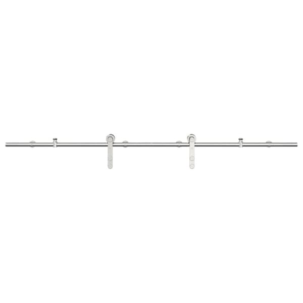Skjutdörrsbeslag 183 cm rostfritt stål silver