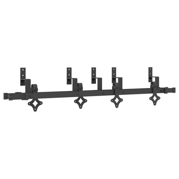 Skjutdörrsbeslag 152,5 cm stål svart
