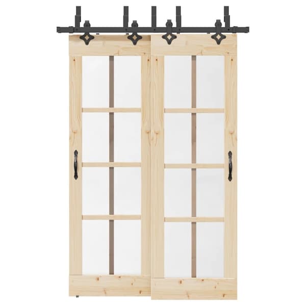 Skjutdörrsbeslag 152,5 cm stål svart