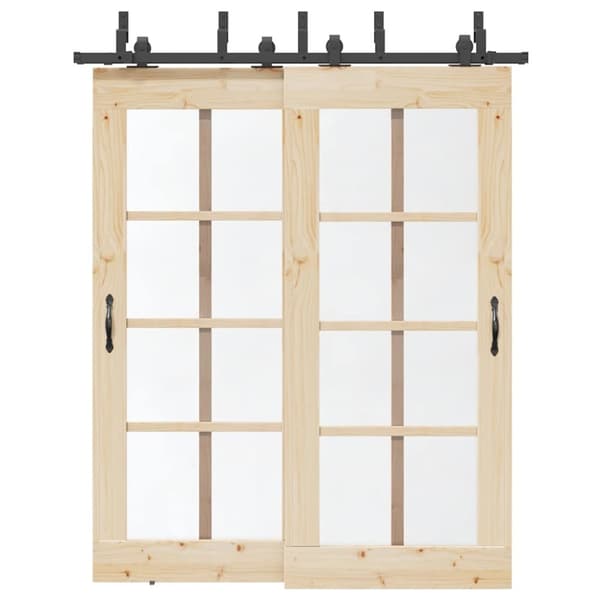 Skjutdörrsbeslag 183 cm stål svart