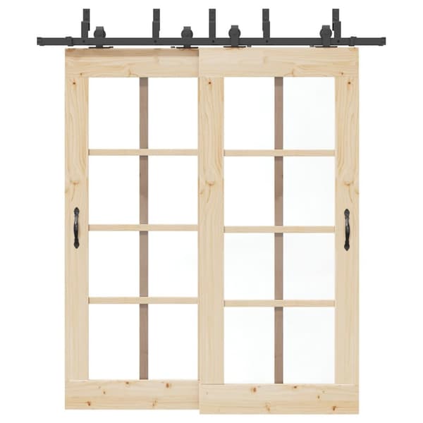 Skjutdörrsbeslag 200 cm stål svart