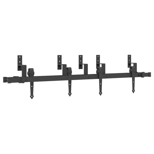 Skjutdörrsbeslag 152,5 cm stål svart