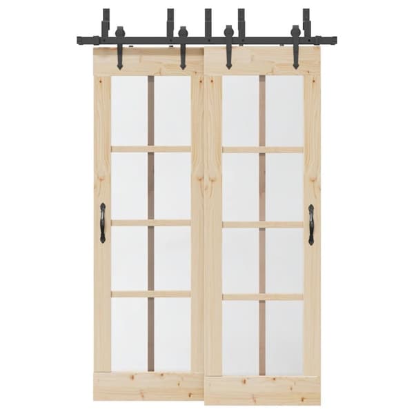 Skjutdörrsbeslag 152,5 cm stål svart