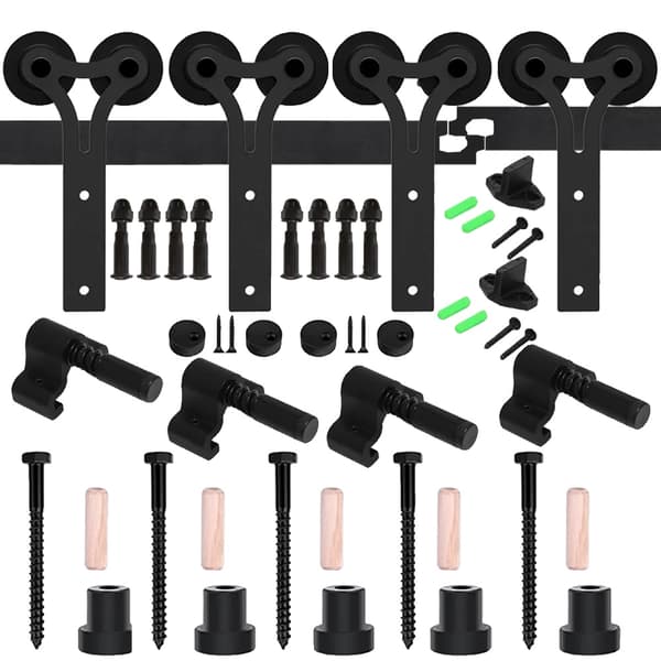 Børne Dør Hardware Kit, Tungt Arbejde, Glidende og Stille Drift, TIL 2 DØRE, 7FT-213CM