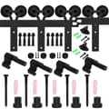 Miniatyrbild 1 av 2: Barn Door Hardware Kit, Tungtjänst, Smidig och Tyst Drift, FÖR 2 DÖRRAR, 6,6FT-203CM