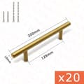 Miniatyrbillede 2 af 2: Møbelgreb, rustfrit stål materiale, børstet guld finish, 20PCS Guld 128mm