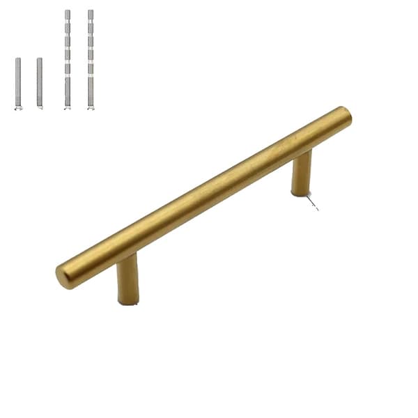 Möbelhandtag, rostfritt stålmaterial, borstad guldfinish, 20 st Guld 128mm