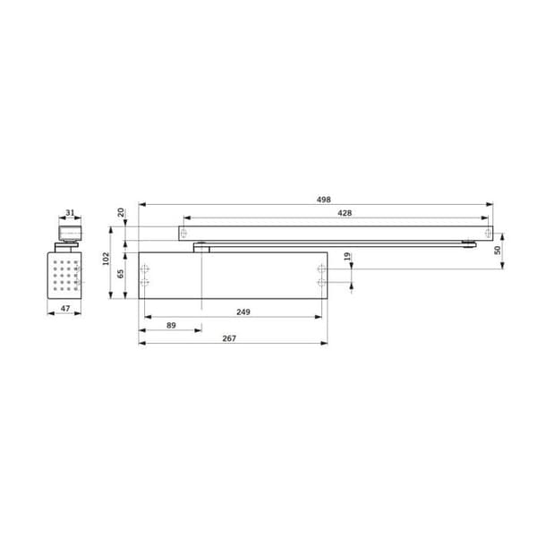 Dörrstängare TS 91 metallpaket i 4 vita DORMA 4500000050111