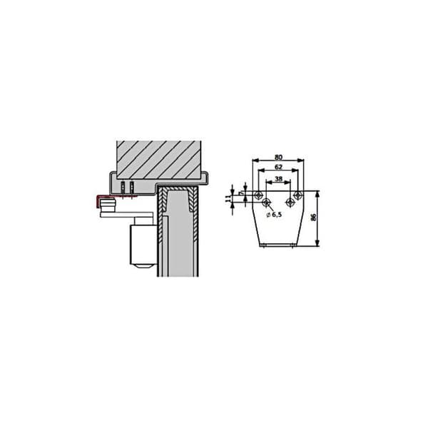 Fästfäste - DORMAKABA - TS 73/83 - Robust installation - Optimal prestanda - Garanterad kompatibilitet