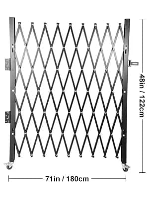 Käytävänturvaportti, kestävä teräsrakennus, helppo asennus,Musta 1,8x1.22m