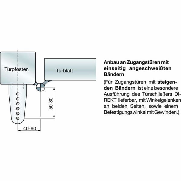 Diktator - 392301-2 - Direkt II 150 dörrstängare, dörrbredd upp till 1200 mm, galvaniserat stål 1 st.