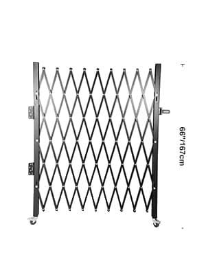 Sammenklappelig Sikkerhedsgitter, Holdbar Stål Konstruktion, Nem Installation,Sort 1.66x1.22m
