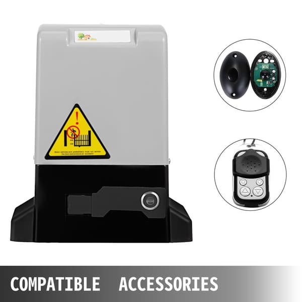 Automatisk skjutportöppnare, enkel installation, ren kopparmotor,Mörkgrå