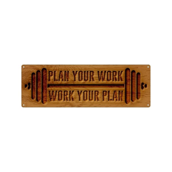 Grindstore Plan Your Work Slim Tin Sign Brown One Size