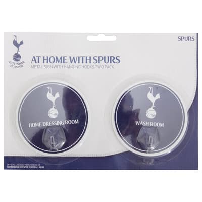 Tottenham Hotspur FC Official 2 Pack Football Crest Signs With Hooks