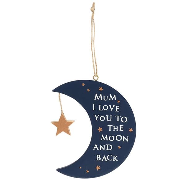 Something Different Mum I Love You Moon Plaque Navy/Gold One Size
