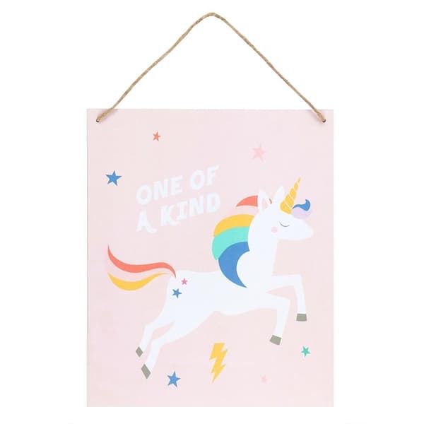 Something Different One Of A Kind Unicorn Door Sign Baby Pink/Rainbow One Size