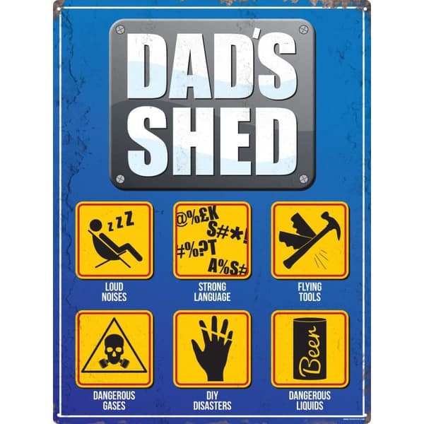 Grindstore Dads Shed Plaque Blue/Yellow One Size