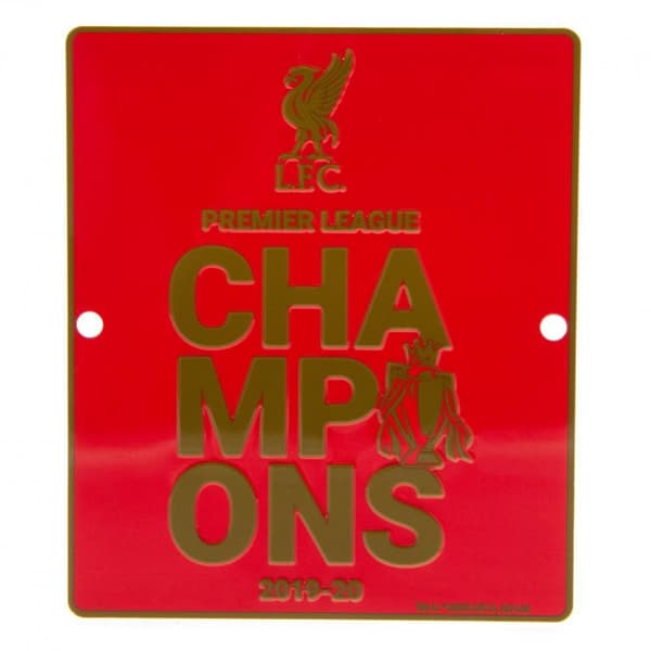 Liverpool FC Premier League Champions Window Sign Red/Gold One Size