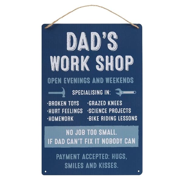 Something Different Dad´s Workshop Door Sign Navy/White One Size
