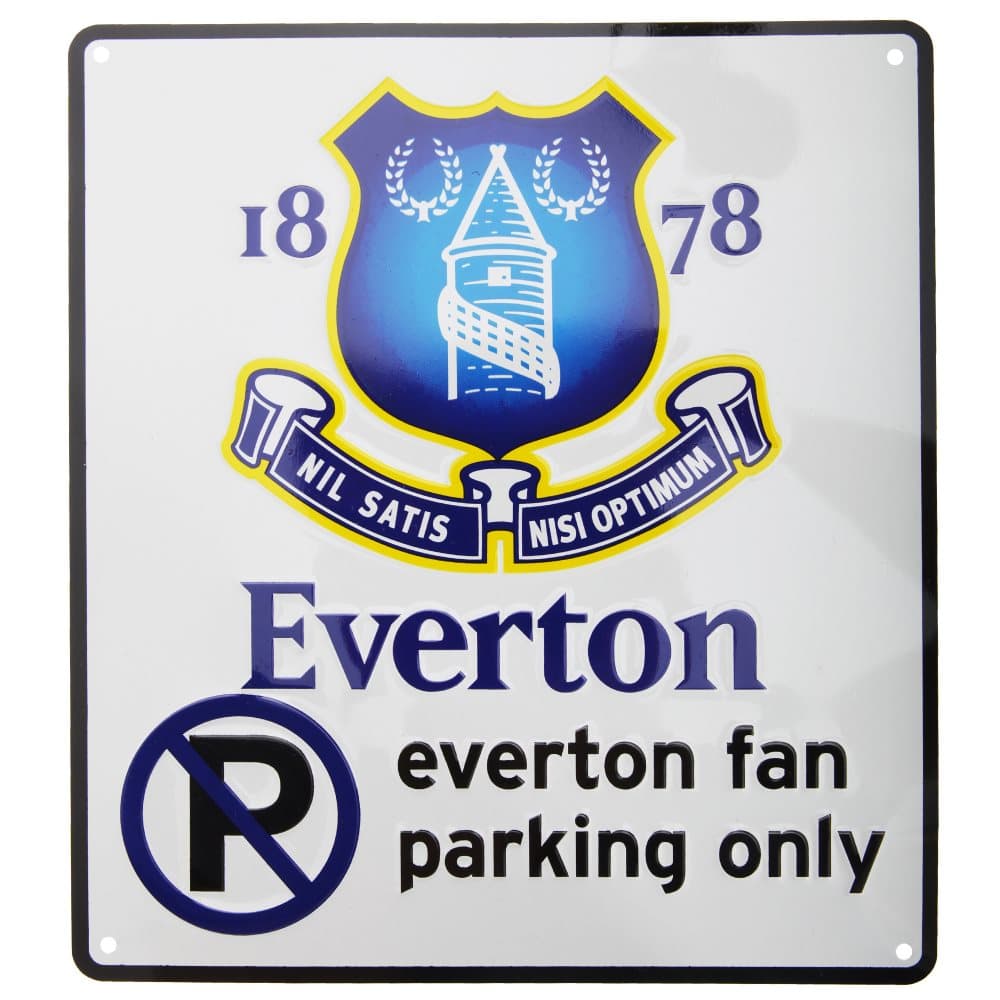 Everton FC Officiell metall fotboll Crest ingen parkering skylt