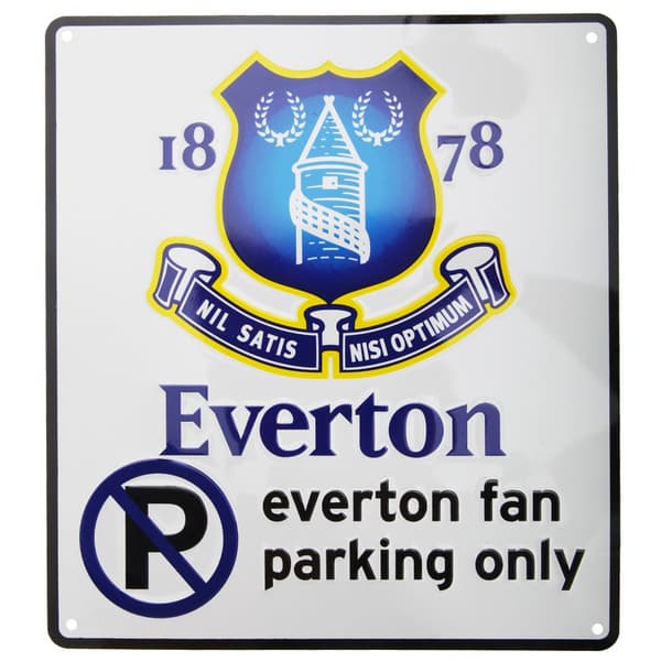 Everton FC Official Metal Football Crest No Parking Sign White/Blue One Size