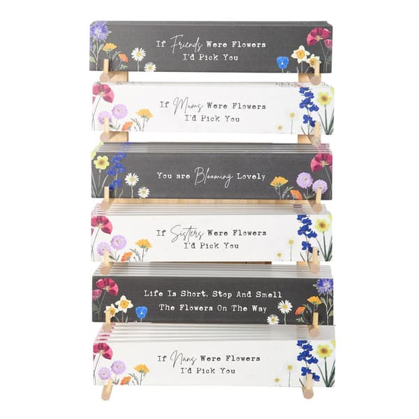 Something Different Hängande skylt med vilda blommor (36-pack) Black/White One Size