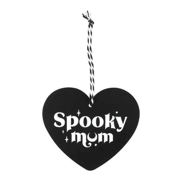 Something Different Spooky Mum Heart Hanging Sign Black/White One Size
