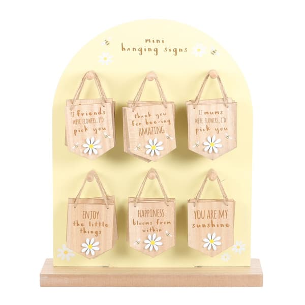 Something Different Hängande skylt Daisy (förpackning med 24 st) Yellow/Brown One Size