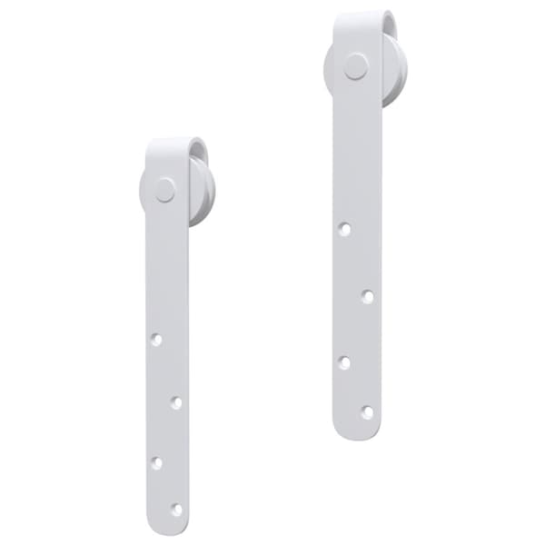 vidaXL Mini skyvedørsett karbonstål hvit 122 cm