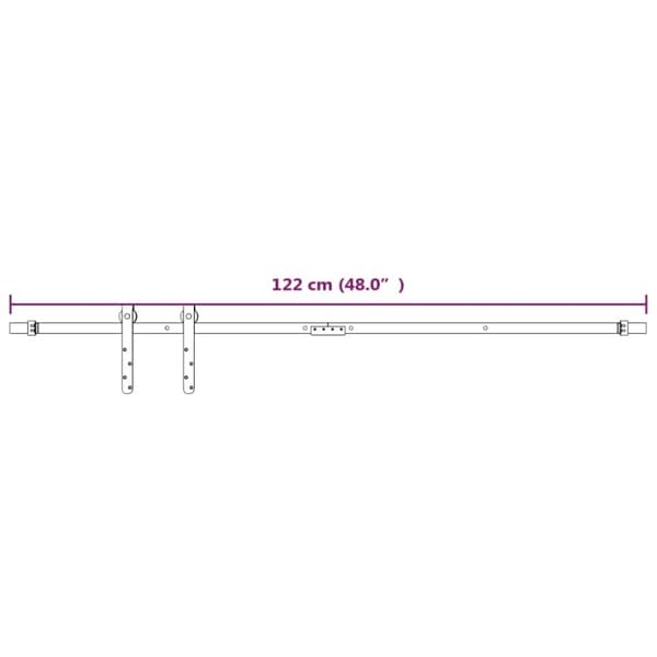 vidaXL Mini skyvedørsett karbonstål hvit 122 cm