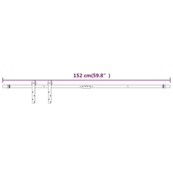 vidaXL Mini skyvedørsett karbonstål hvit 152 cm
