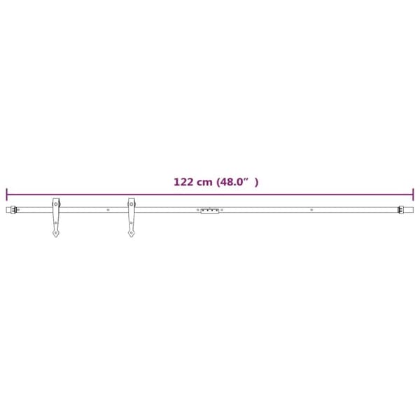 vidaXL Mini skyvedørsett karbonstål hvit 122 cm
