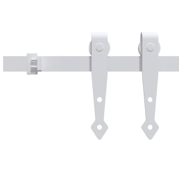 vidaXL Mini skyvedørsett karbonstål hvit 152 cm