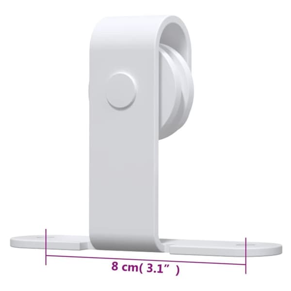vidaXL Mini skyvedørsett karbonstål hvit 183 cm