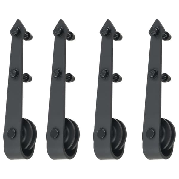 hardwarekit til skydedør 2 x 183 cm stål sort